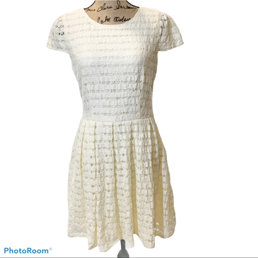 Francesca's Alya Lace Fit & Flare Mini Babydoll Dress - Picture 1 of 6